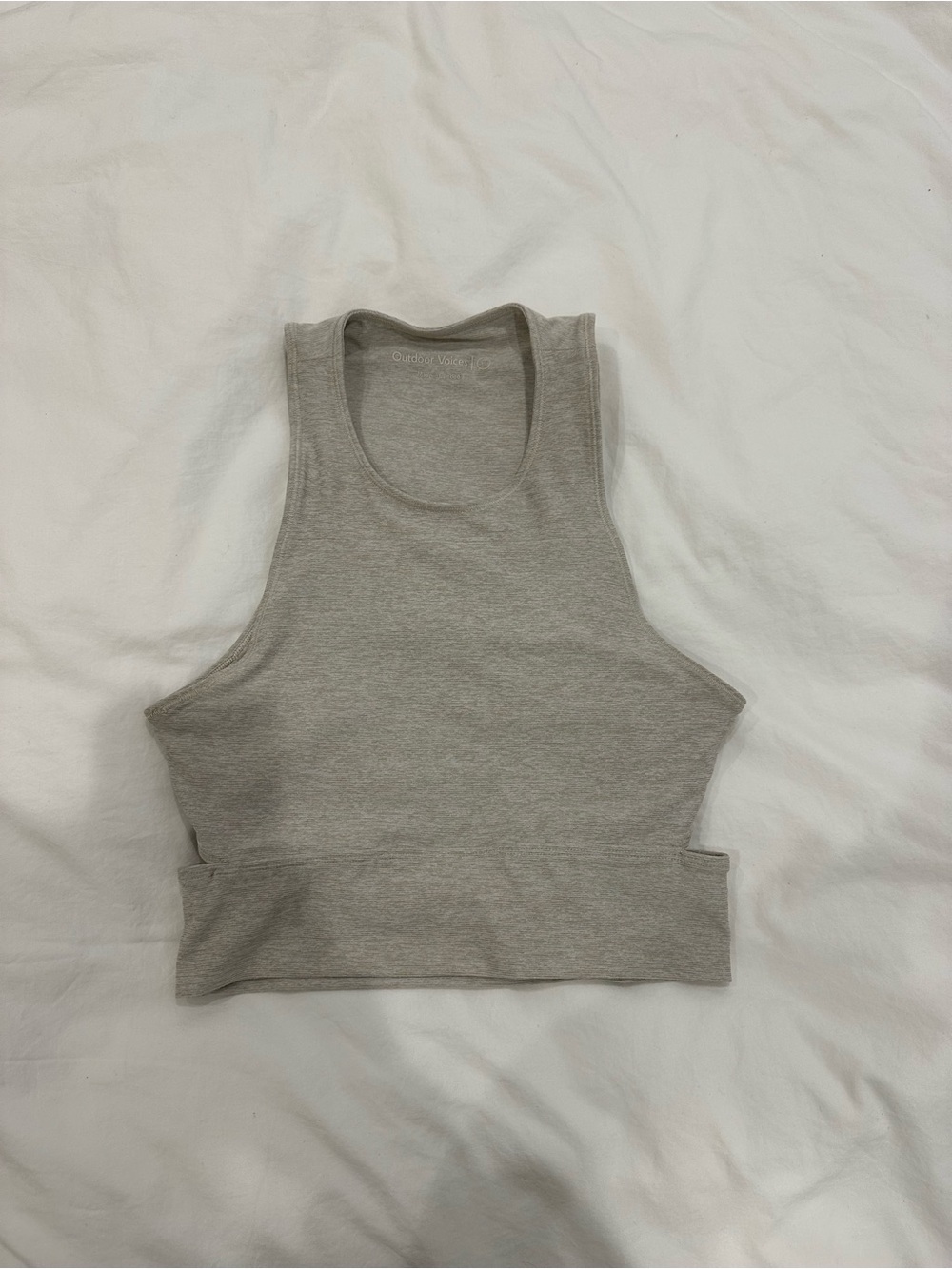 Outdoor Voices Gray Cut-Out Crop Tank